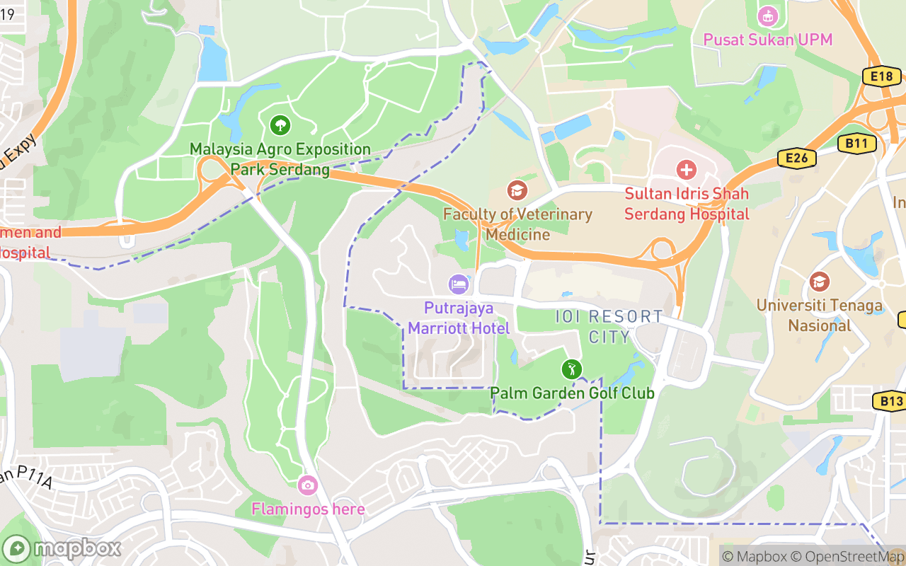 Map showing the location of Putrajaya Marriott Hotel