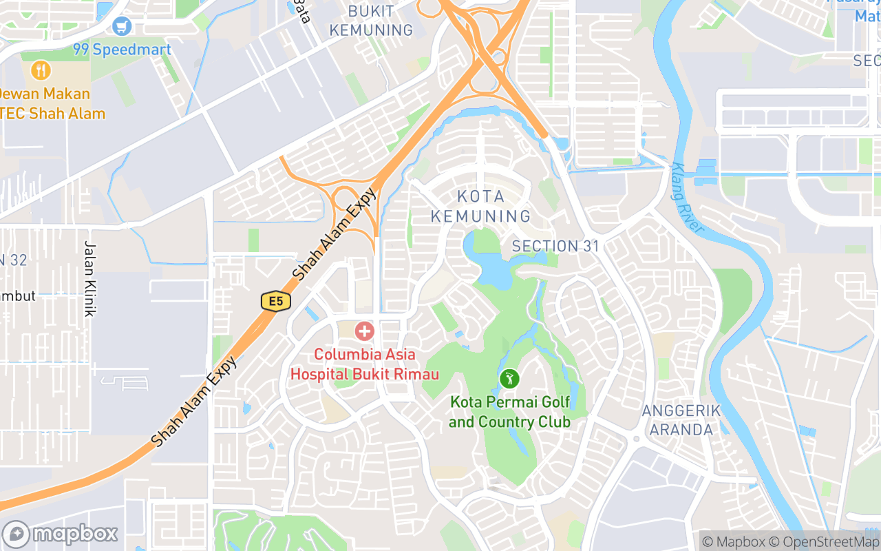 Map showing the location of Gamuda Walk