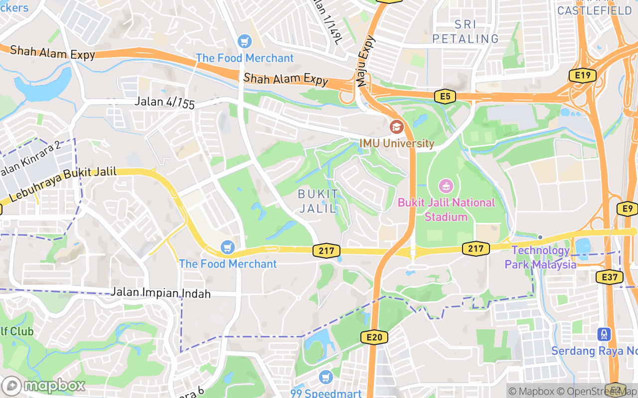 Map showing the location of Bukit Jalil Golf  Country Resort