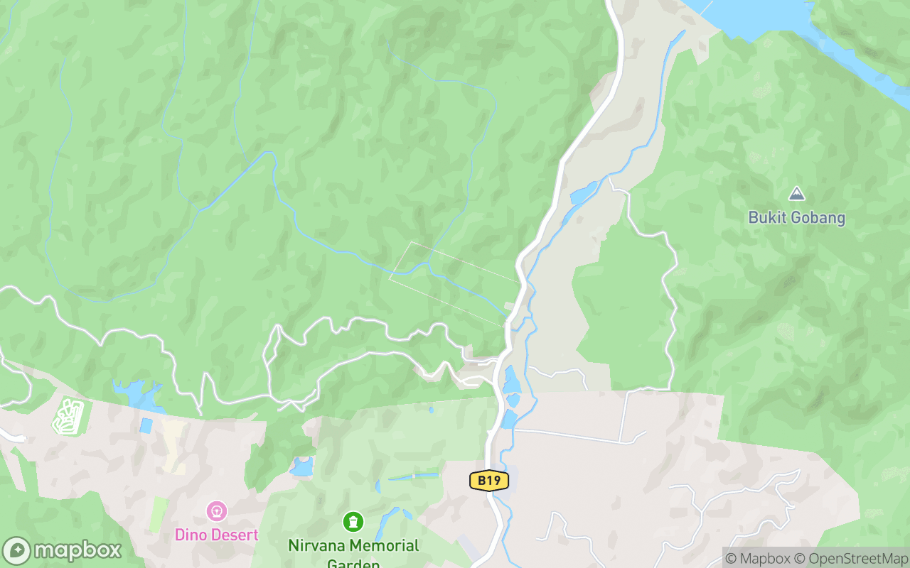 Map showing the location of Sungai Tekala Waterfall