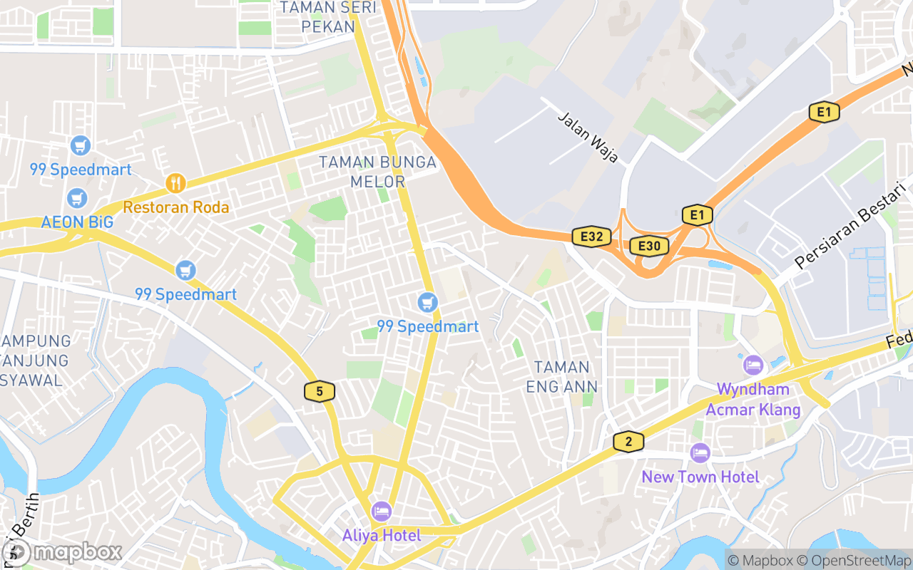 Map showing the location of Klang Parade