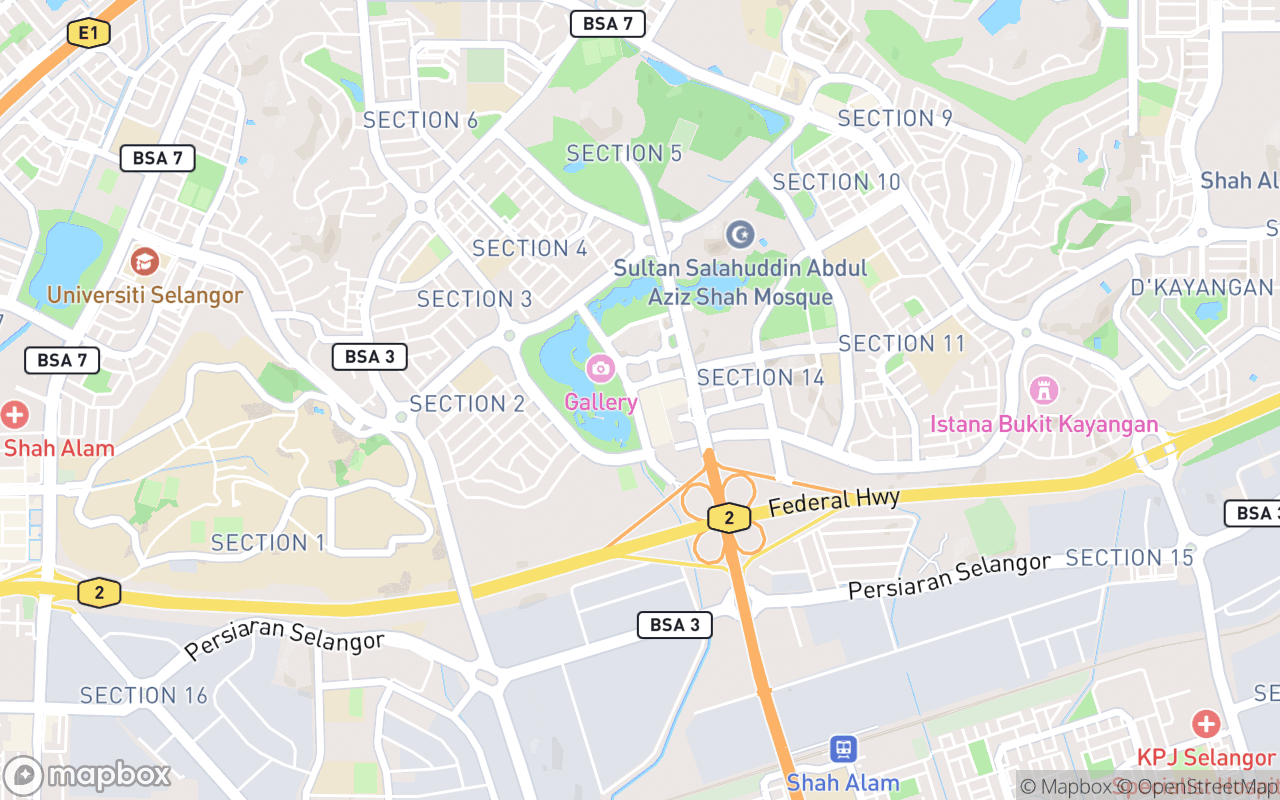 Map showing the location of Rojak SS15 Subang Jaya