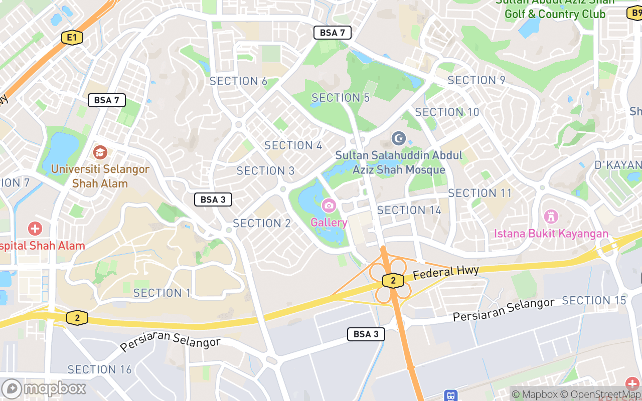 Map showing the location of Laman Budaya 