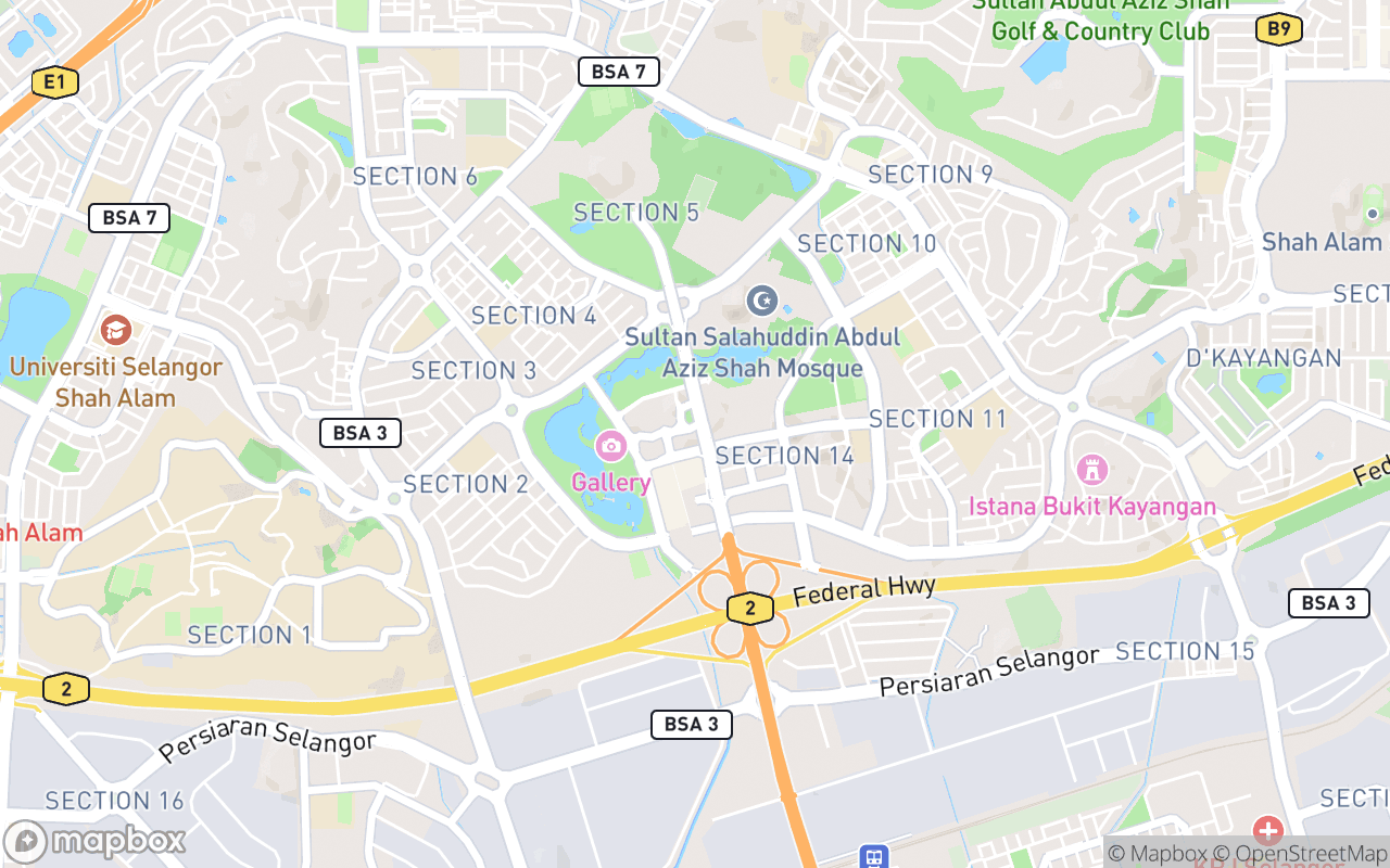 Map showing the location of Grand Mercure Shah Alam SA Sentral