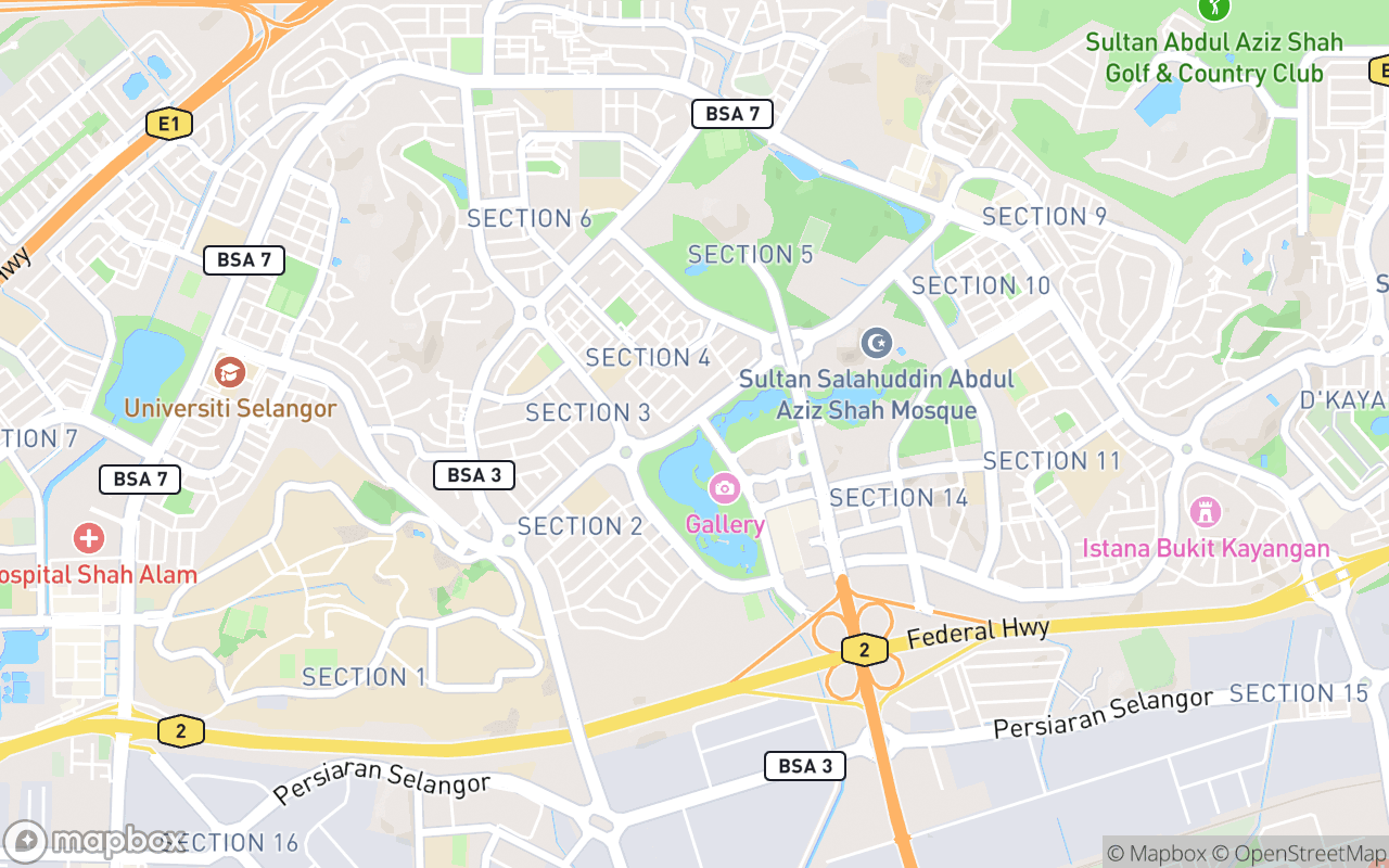 Map showing the location of Zipline Adventure Shah Alam 