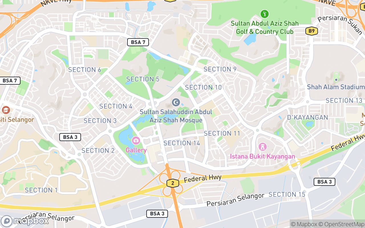 Map showing the location of Selangor - Japan Friendship Garden