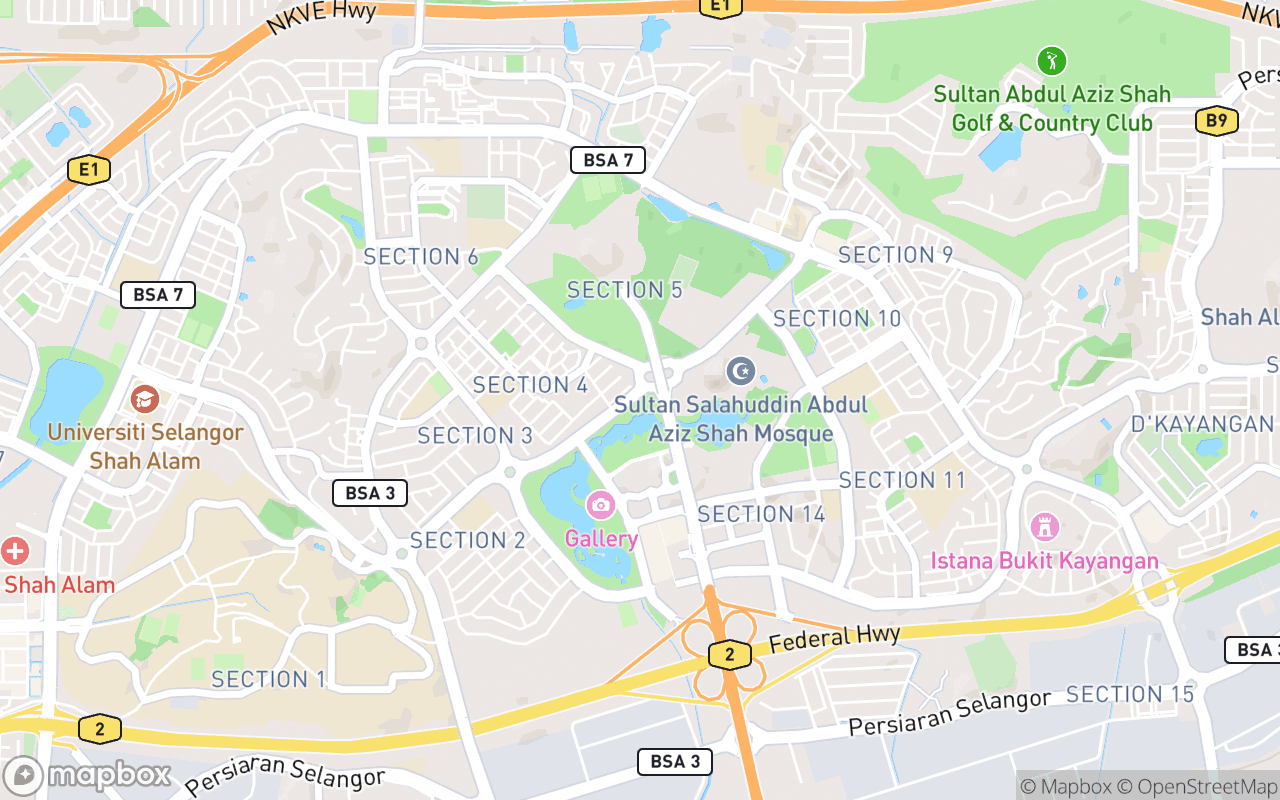 Map showing the location of Kedai Kopi By The Lake Shah Alam