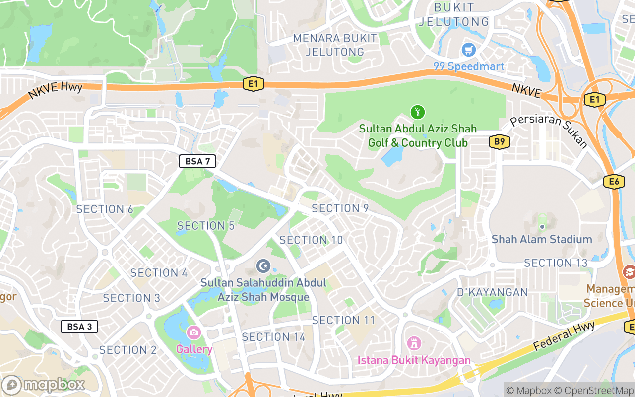 Map showing the location of TAPAK Seksyen 9 Shah Alam