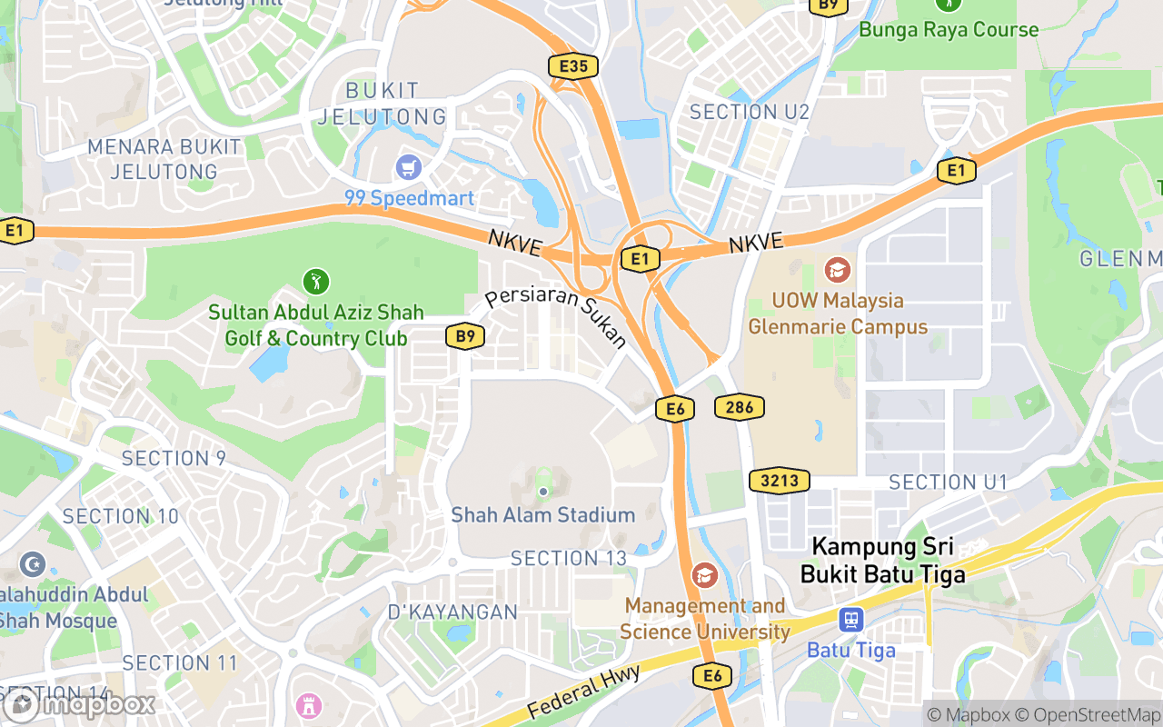 Map showing the location of XSpeed Lounge (Seksyen 13)