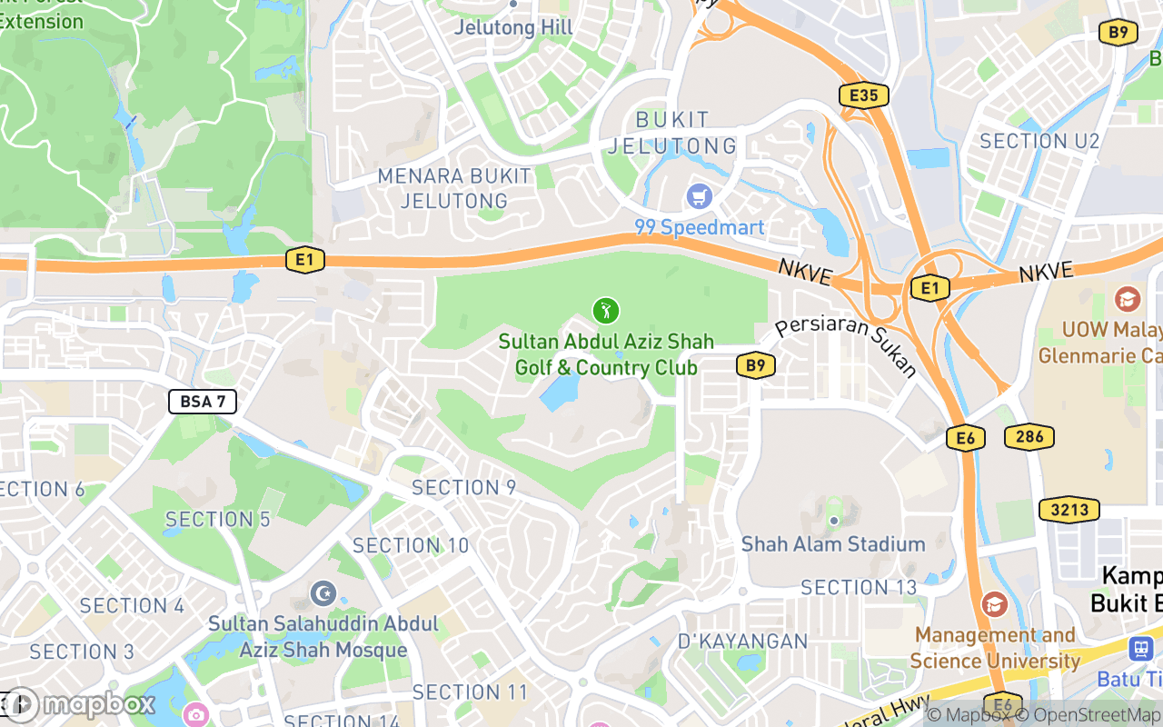 Map showing the location of Perpustakaan Tun Raja Uda