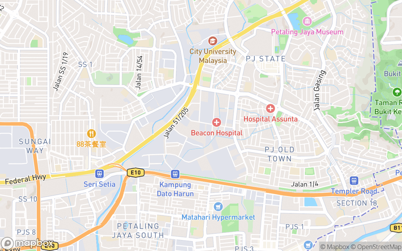 Map showing the location of Tavern 13
