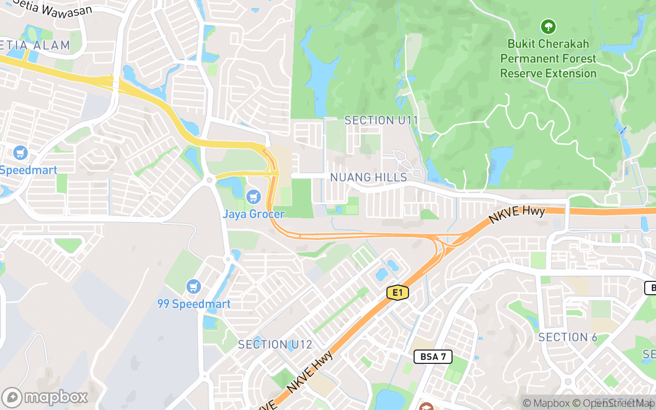 Map showing the location of Kebun Komuniti (Palatium Bukit Bandaraya Shah Alam)