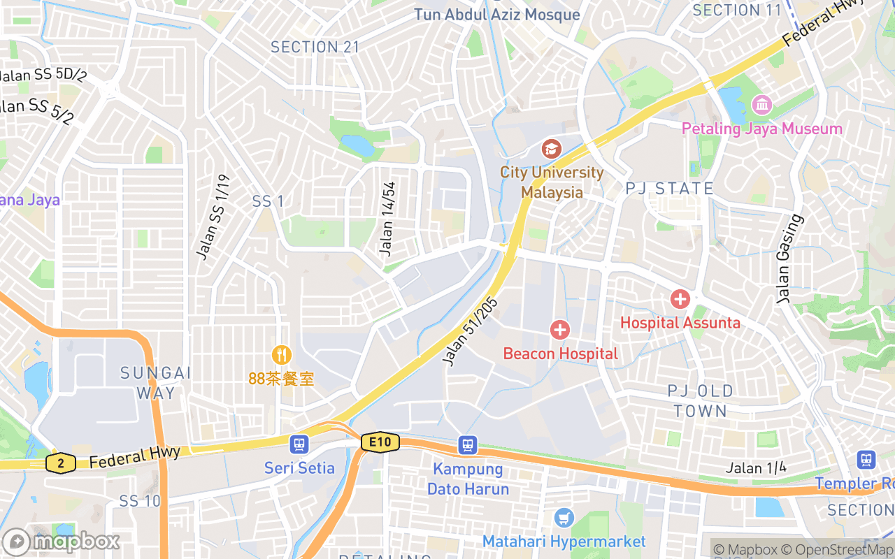 Map showing the location of Nasi Lemak Burung Hantu (222 PJ)