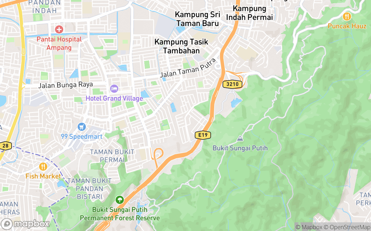 Map showing the location of Restoran G.S. Nathan Corner