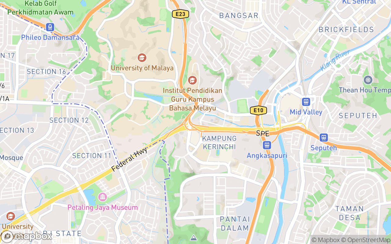 Map showing the location of Wyndham Grand Bangsar