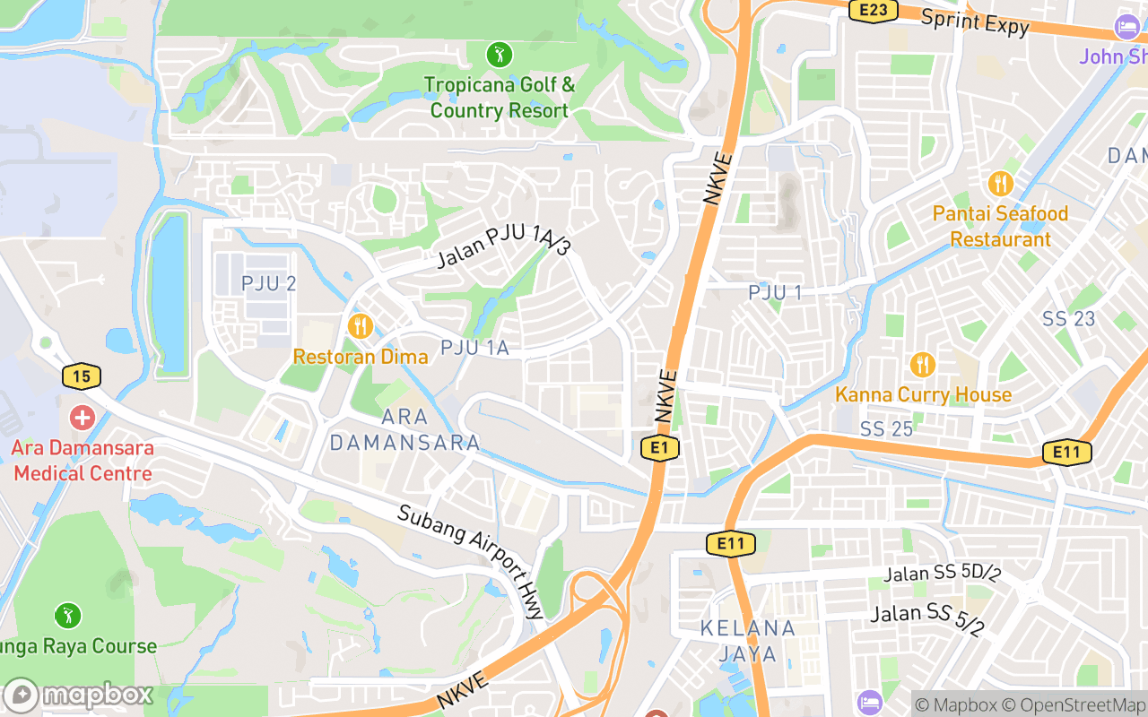 Map showing the location of Bijou Ara Damansara