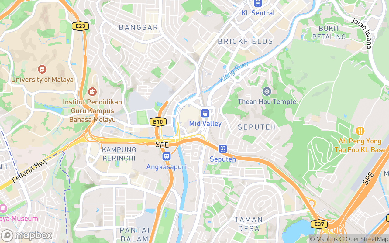 Map showing the location of Mid Valley Megamall