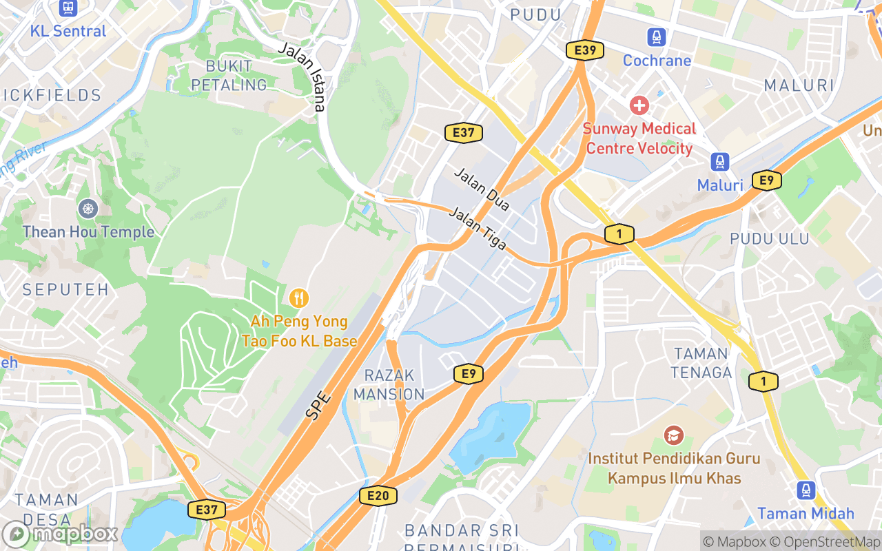 Map showing the location of Hallaway KL Rooftop Bar