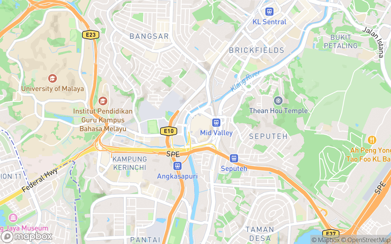 Map showing the location of The Gardens Mall