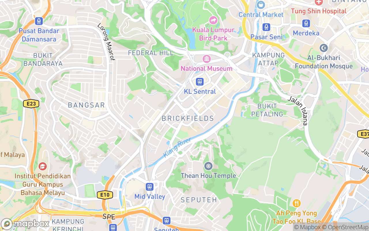Map showing the location of Brickfields (Little India)