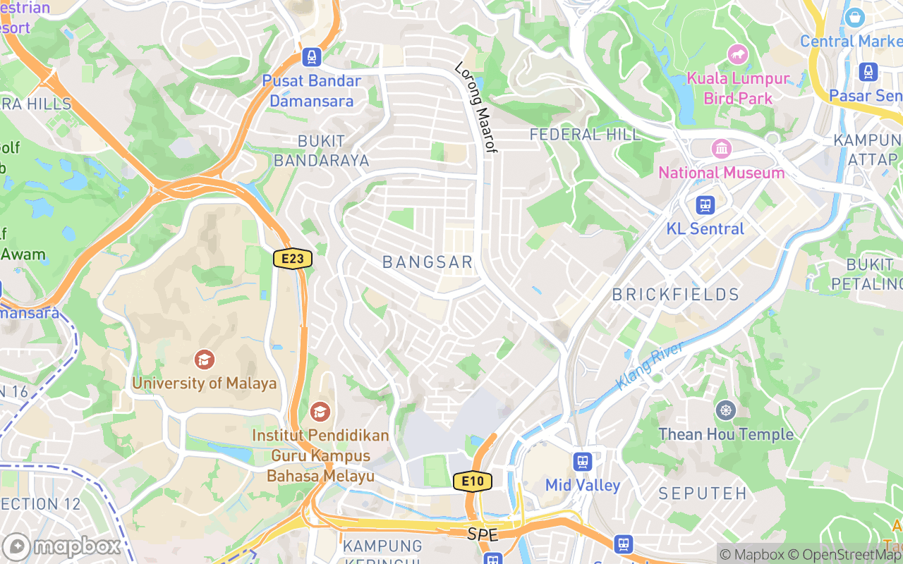 Map showing the location of Bangsar Village