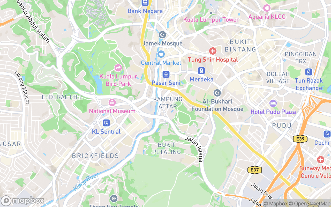 Map showing the location of Jalan Manau Street Arts 