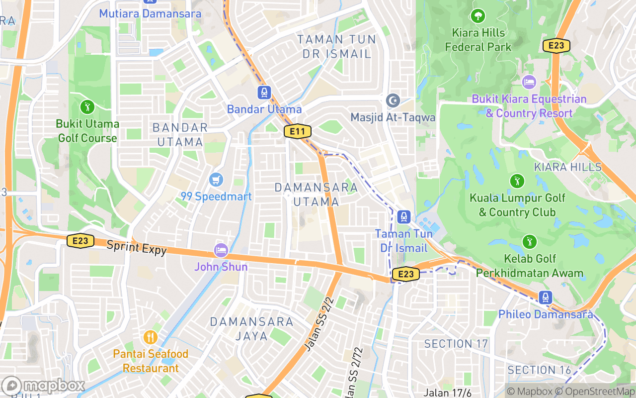 Map showing the location of Village Park Restaurant