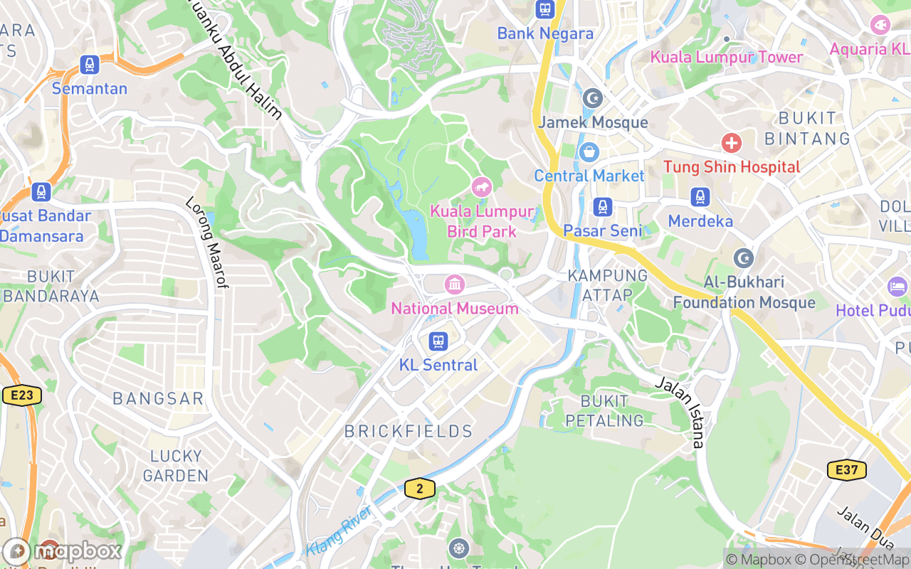 Map showing the location of Muzium Negara (The National Museum of Malaysia)