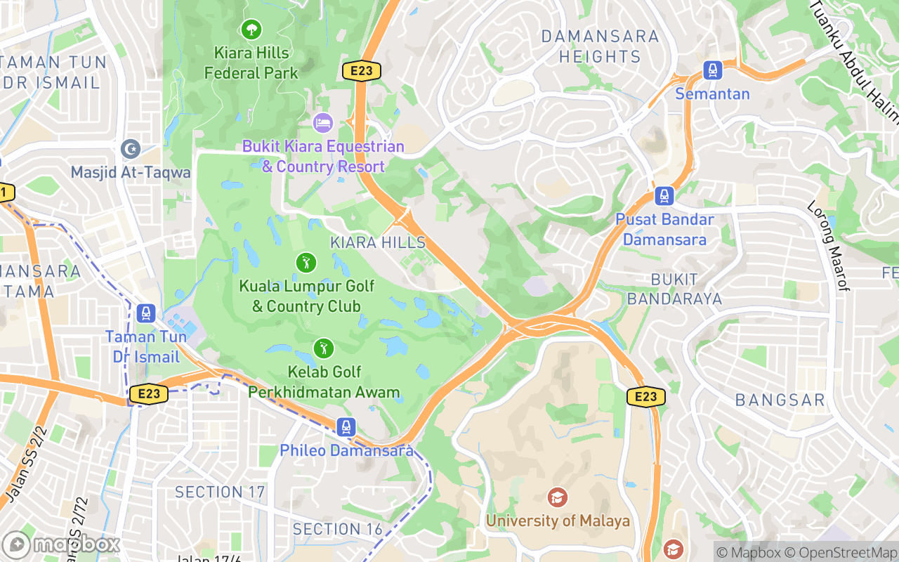 Map showing the location of KLGCC Mall