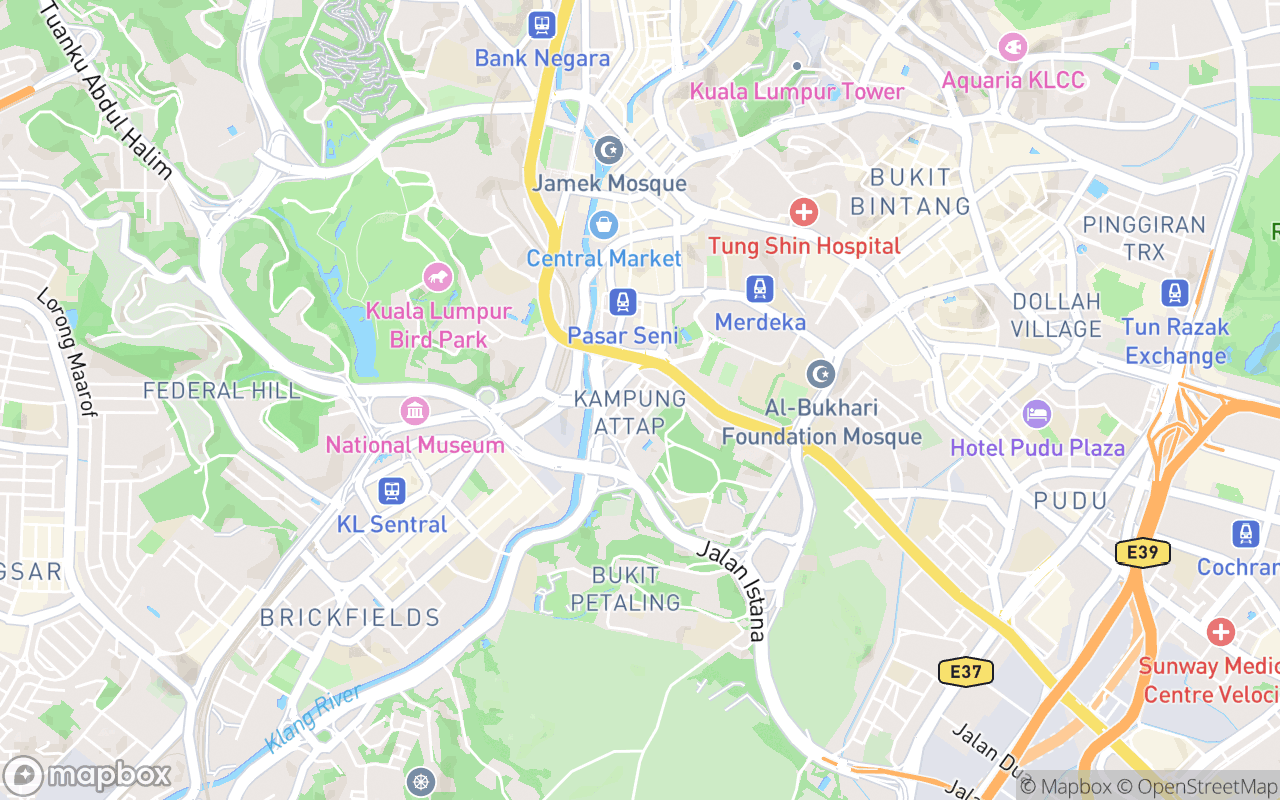 Map showing the location of Jalan Tuba Street Arts