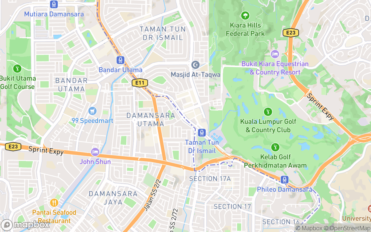 Map showing the location of Pasar Besar TTDI