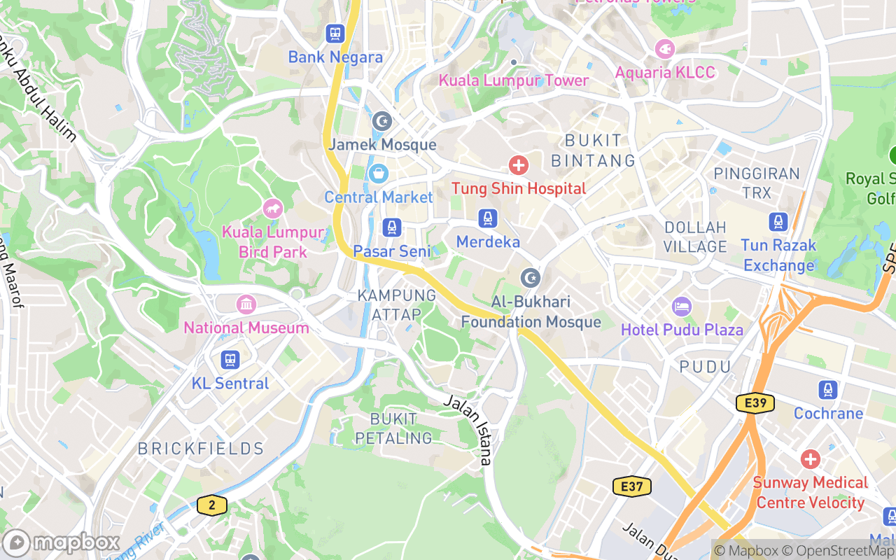 Map showing the location of Merdeka Textile Museum