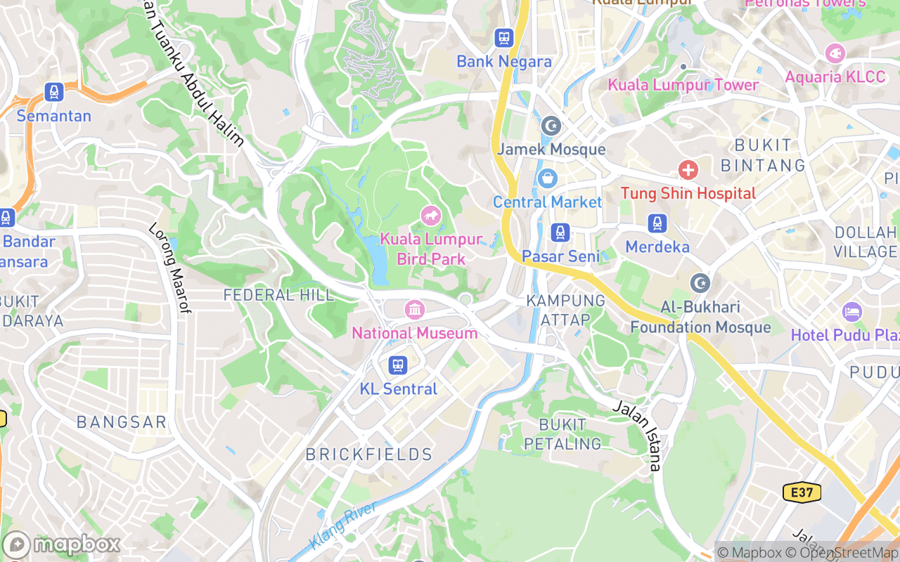 Map showing the location of Planetarium Negara