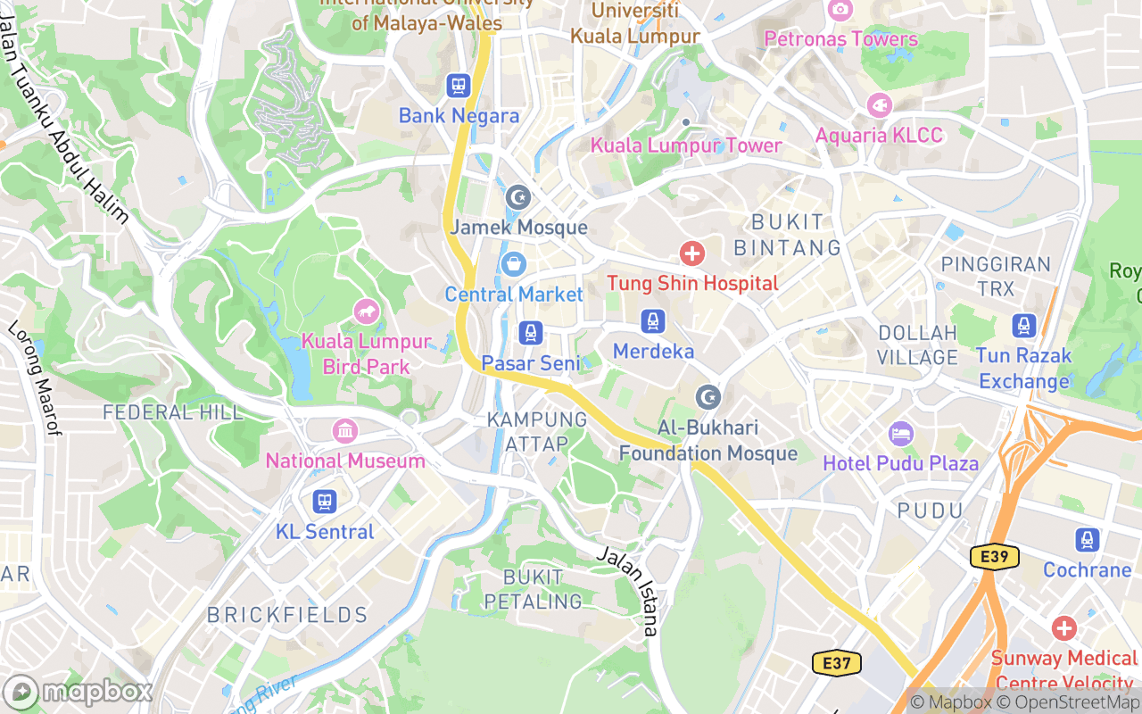 Map showing the location of Lorong Petaling 4 Street Arts