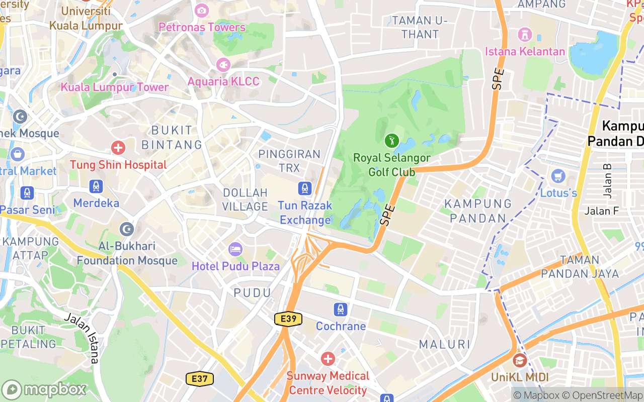 Map showing the location of Spark Club KL