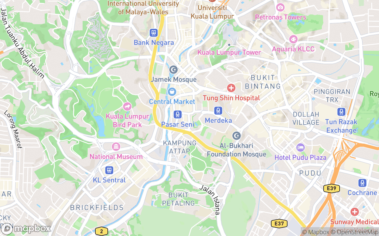 Map showing the location of Rain Forest Hotel