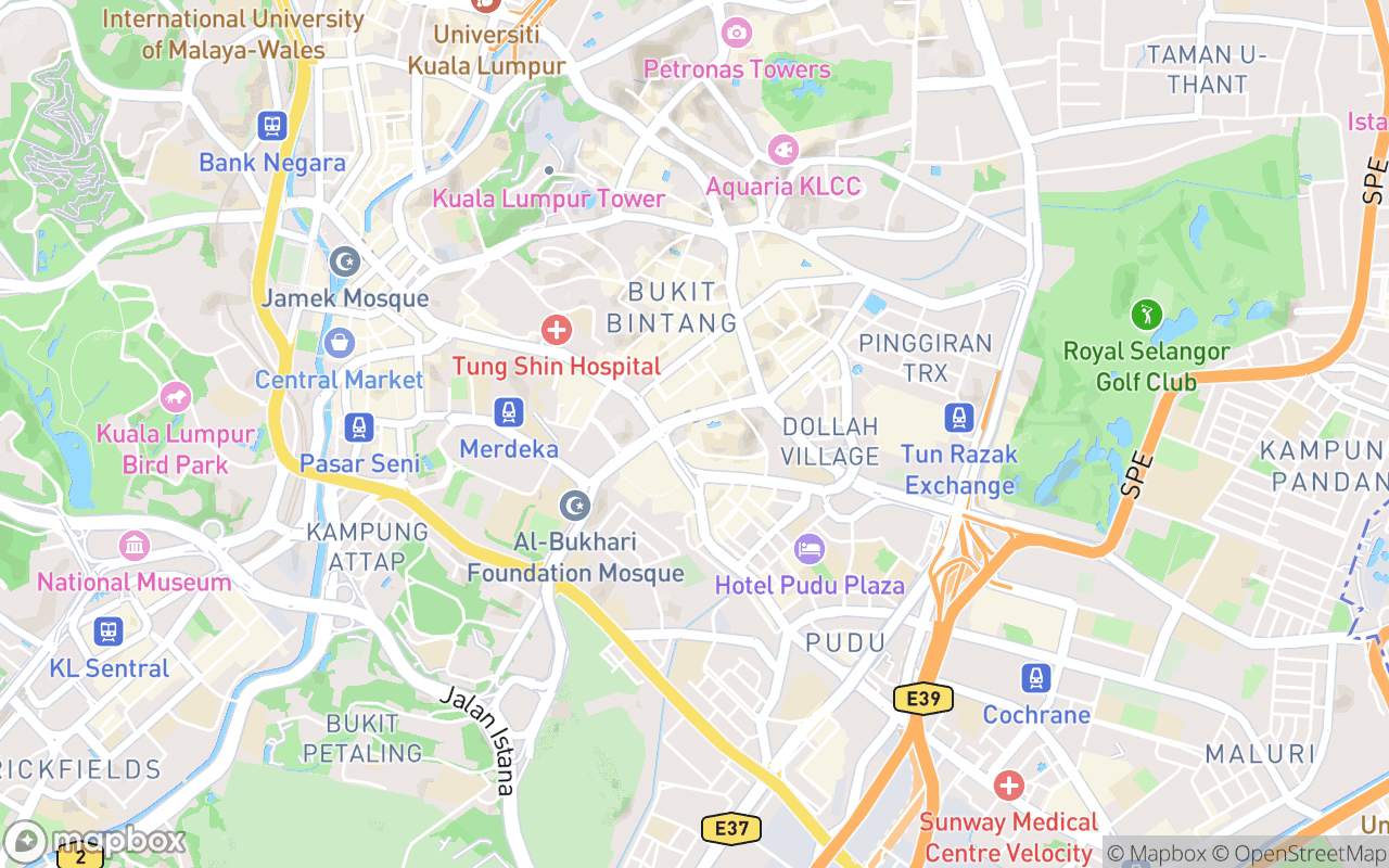 Map showing the location of Berjaya Times Square Hotel