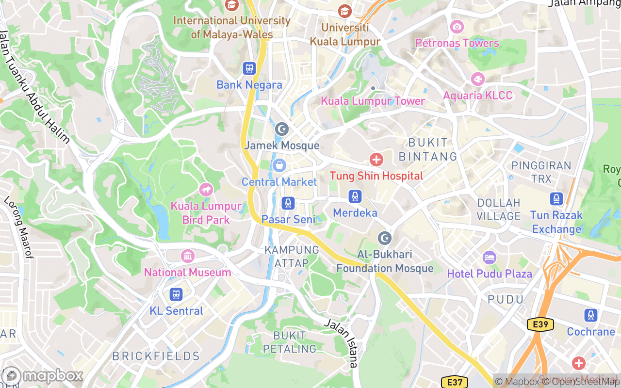 Map showing the location of B Hotel Kuala Lumpur