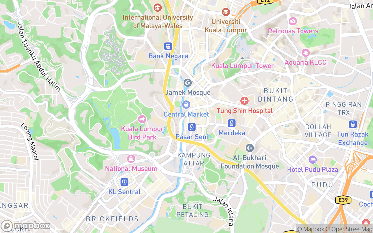 Map showing the location of Travelodge Kuala Lumpur City Centre