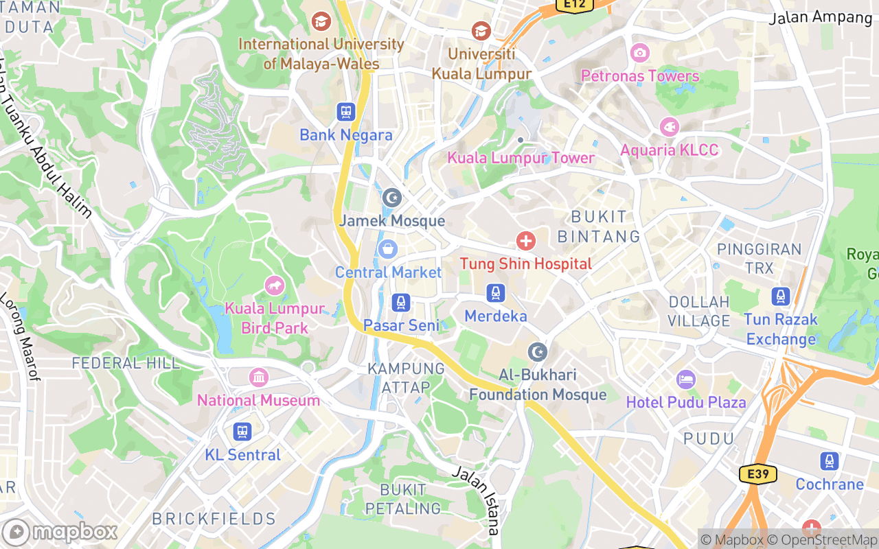 Map showing the location of Nan Yeang Hotel Petaling Street