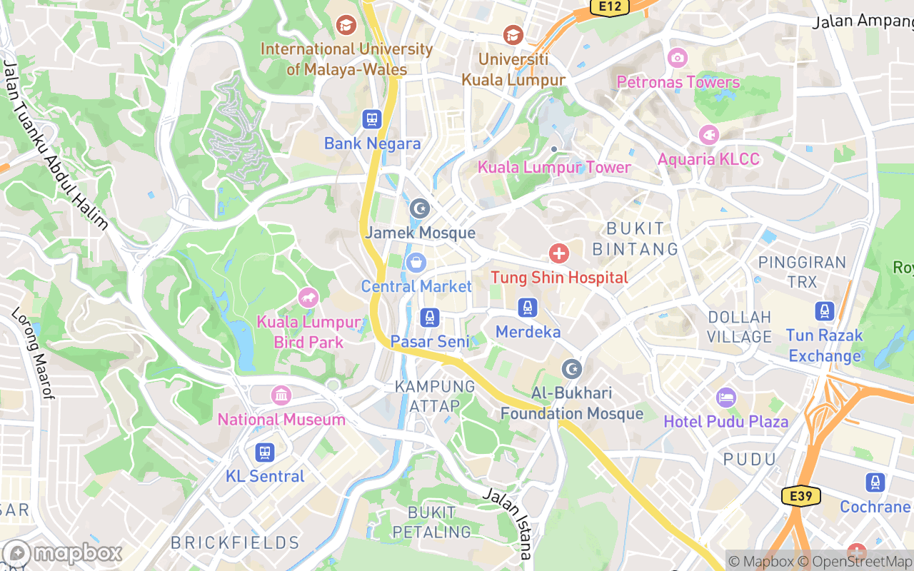 Map showing the location of Petaling Street Apeks Apam