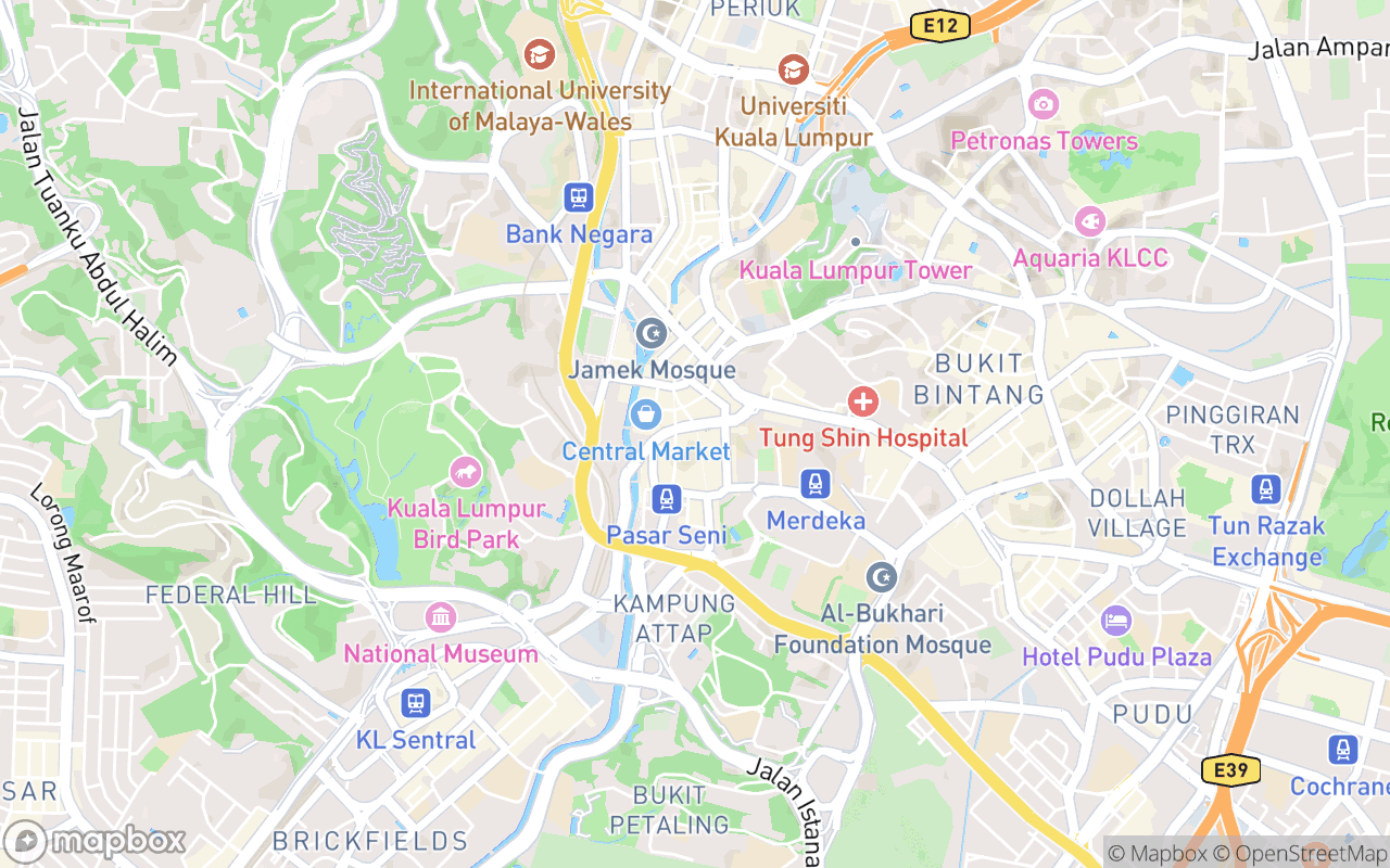Map showing the location of Lah Lah Land (Petaling Street)