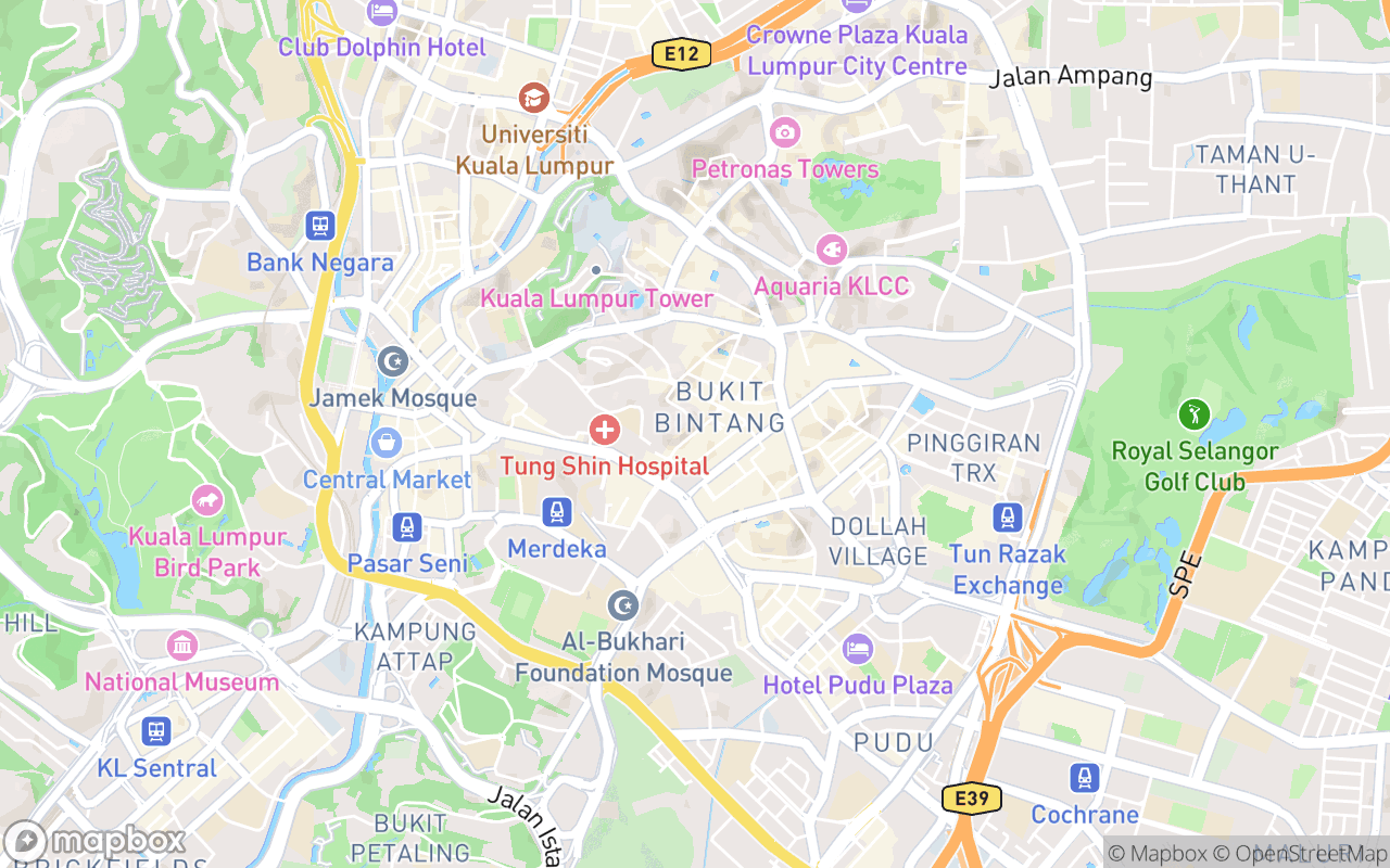 Map showing the location of Tengkat Tong Shin