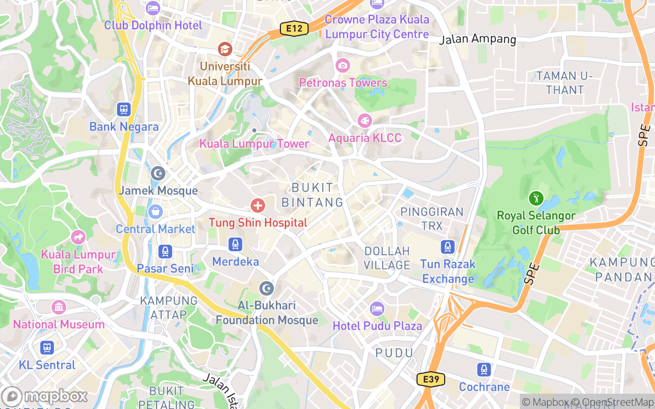Map showing the location of Hotel Imperial Bukit Bintang