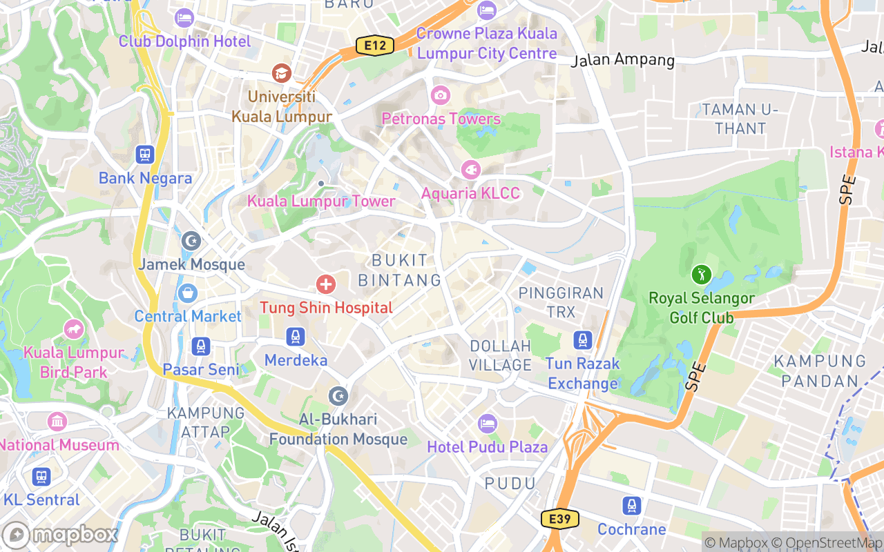 Map showing the location of Bintang Walk
