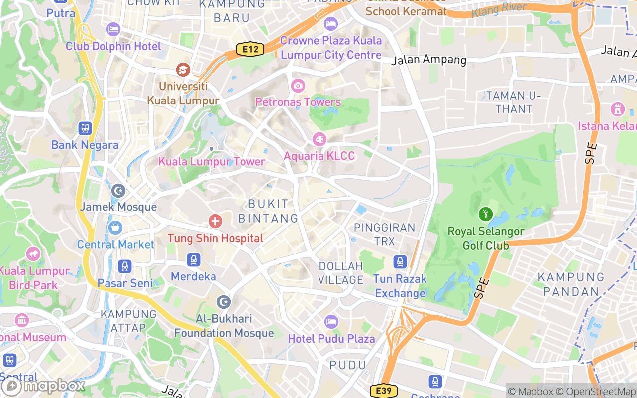 Map showing the location of Pavilion Crystal Fountain