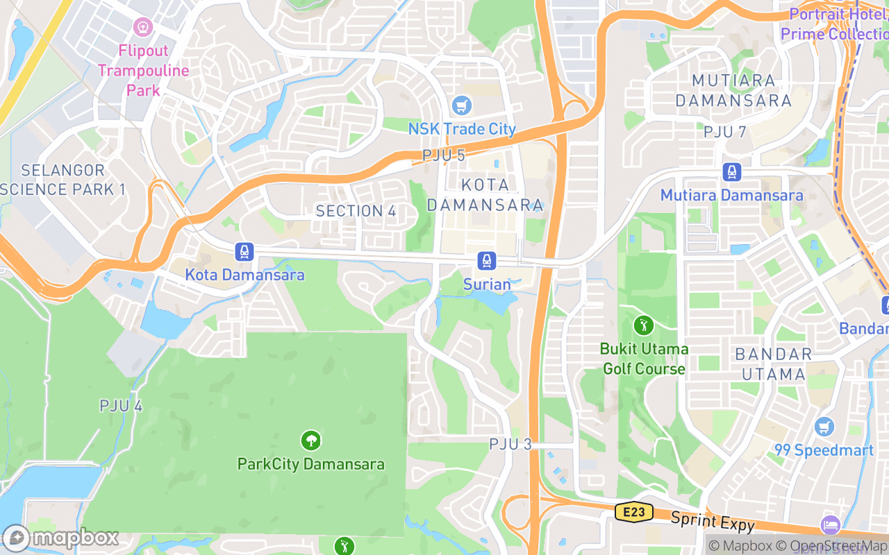 Map showing the location of Kelab Golf Seri Selangor