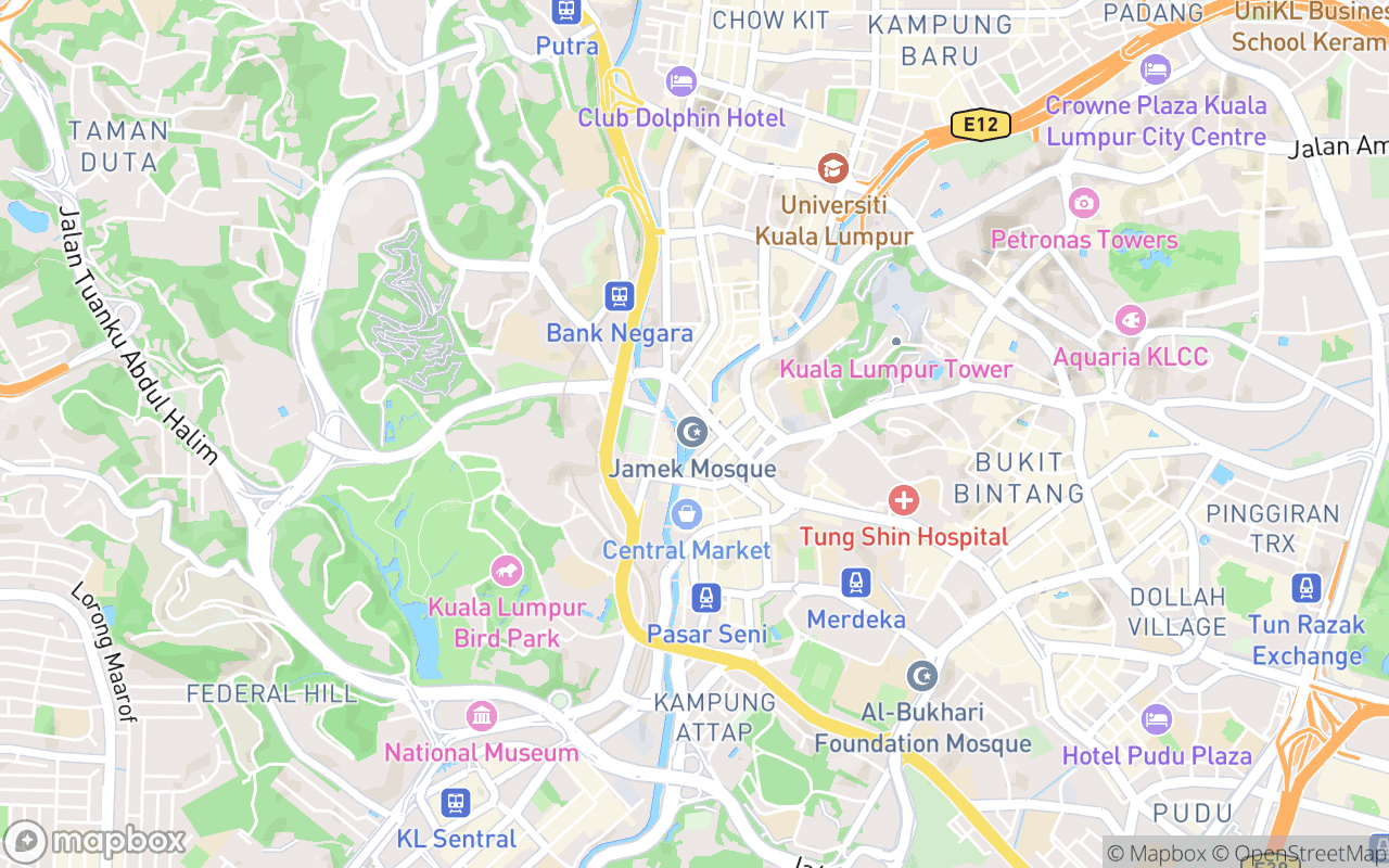 Map showing the location of Masjid Jamek Sultan Abdul Samad