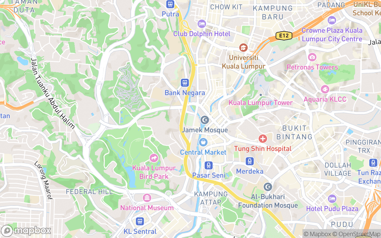 Map showing the location of Dataran Merdeka (Independence Square)