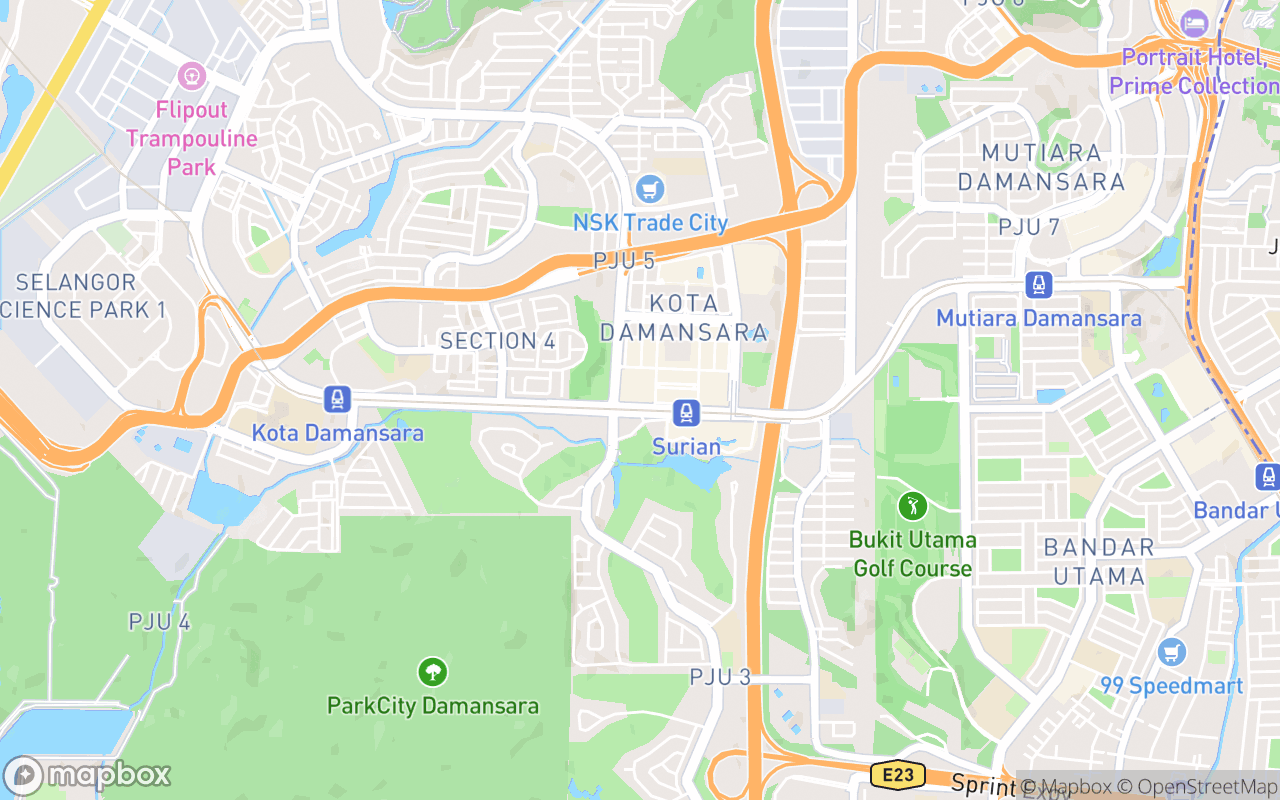 Map showing the location of Sunway Giza Mall